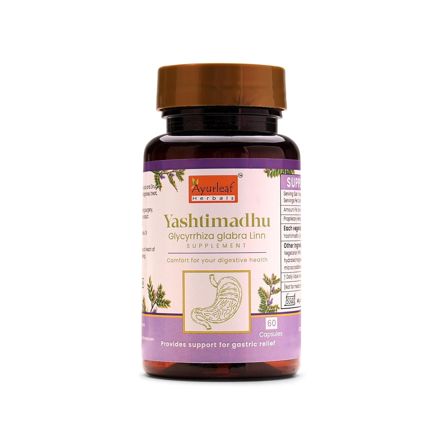 Ayurleaf Herbals Yashtimadhu Capsules | 60 Caps | Pack of 2