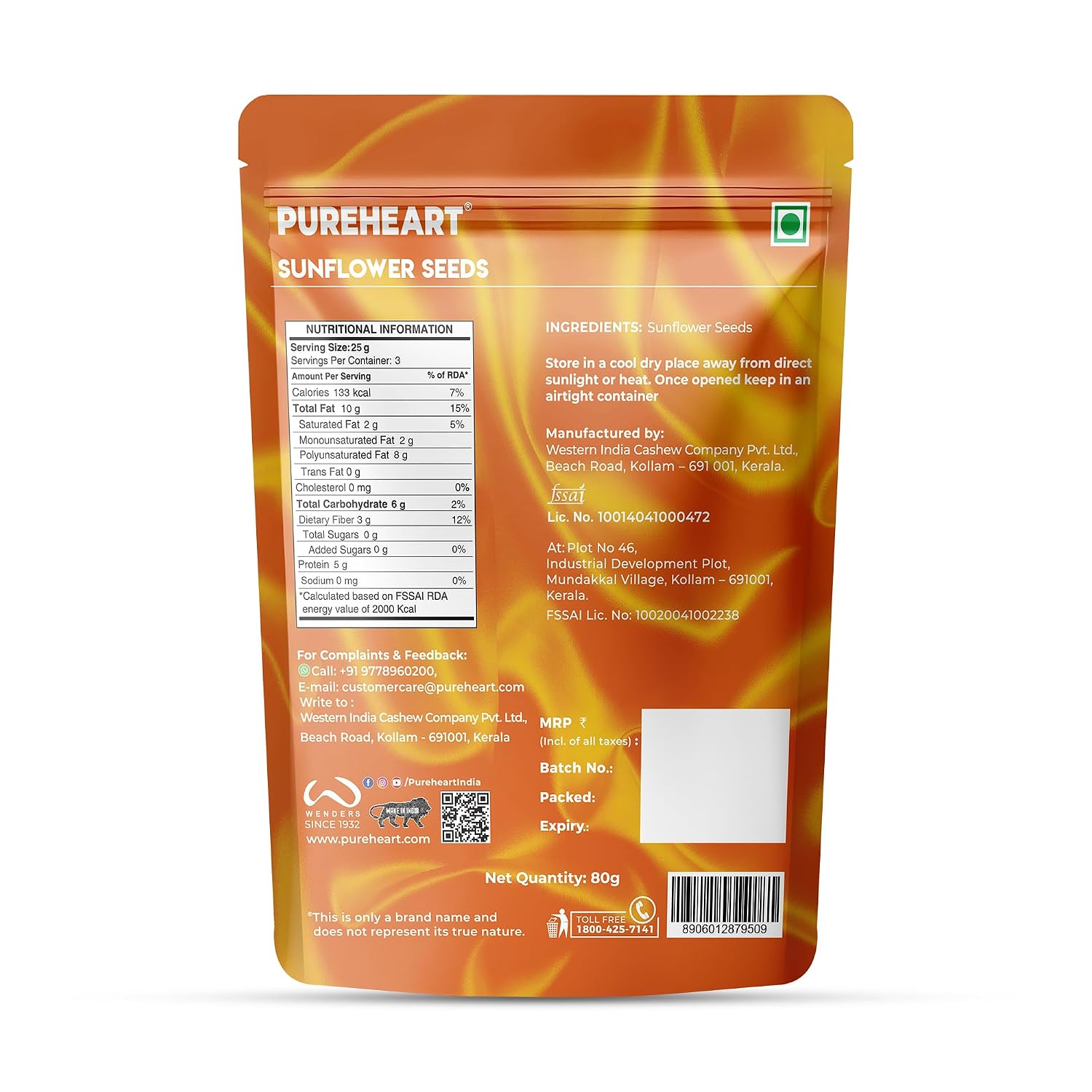 Pureheart Premium Raw Sunflower Seeds for Eating - Protein, Fibre and Antioxidants Rich Superfood for Heart Health, Immune Support, Healthy Diet Snack