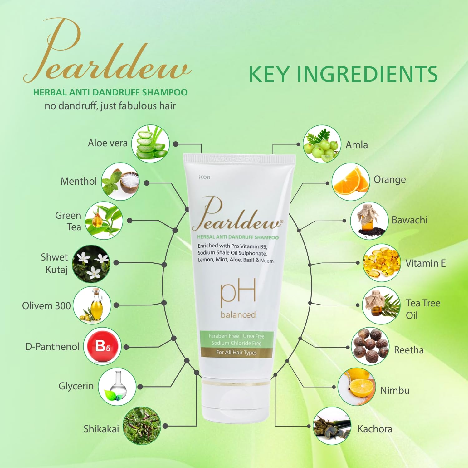 Pearldew Herbal Anti Dandruff Shampoo | Controls Dandruff - 100 Ml | Pack of 3