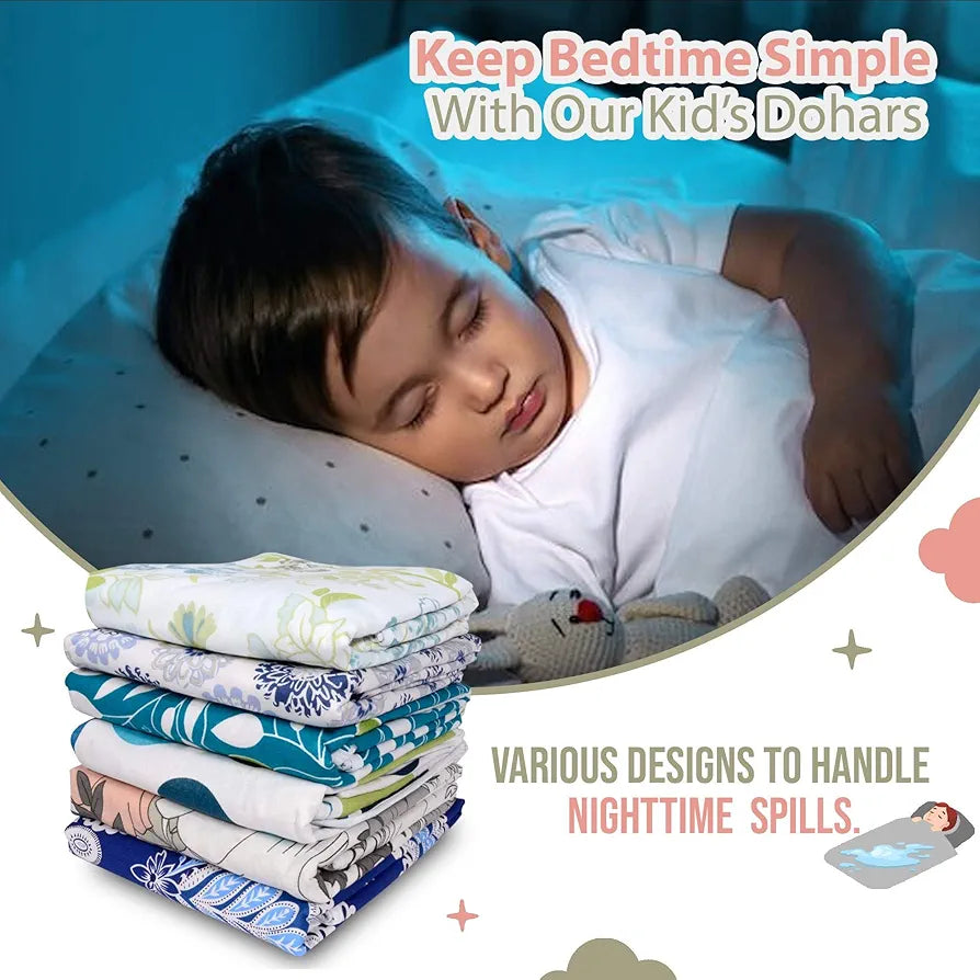 Divine Casa Floret 100% Cotton Single Kids Dohar 120 GSM Soft & Lightweight Throw Blanket Colour Floral Blush