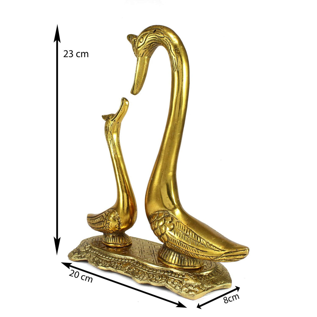 Ecraftindia Loving Golden Swan Couple Figurine