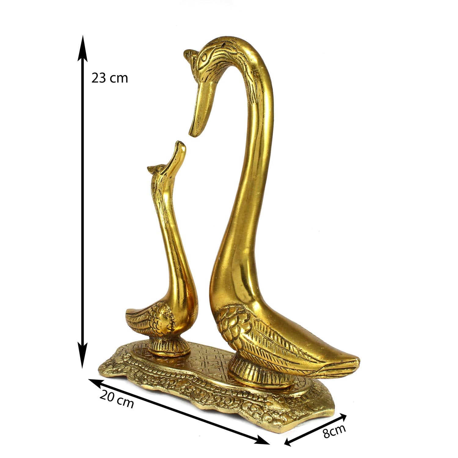 Ecraftindia Loving Golden Swan Couple Figurine
