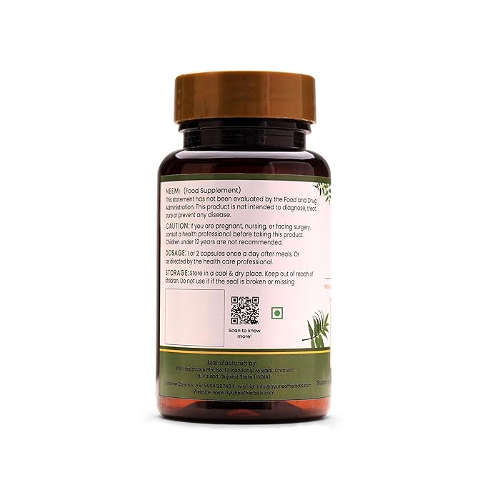 Ayurleaf Herbals Neem Capsules - 60 Caps (Pack of 2)