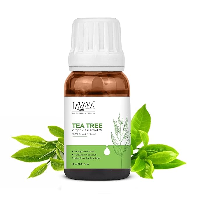 Lavaya Tea Tree Essential Oil Undiluted For Acne Treatment Glowing Skin - 15 ml