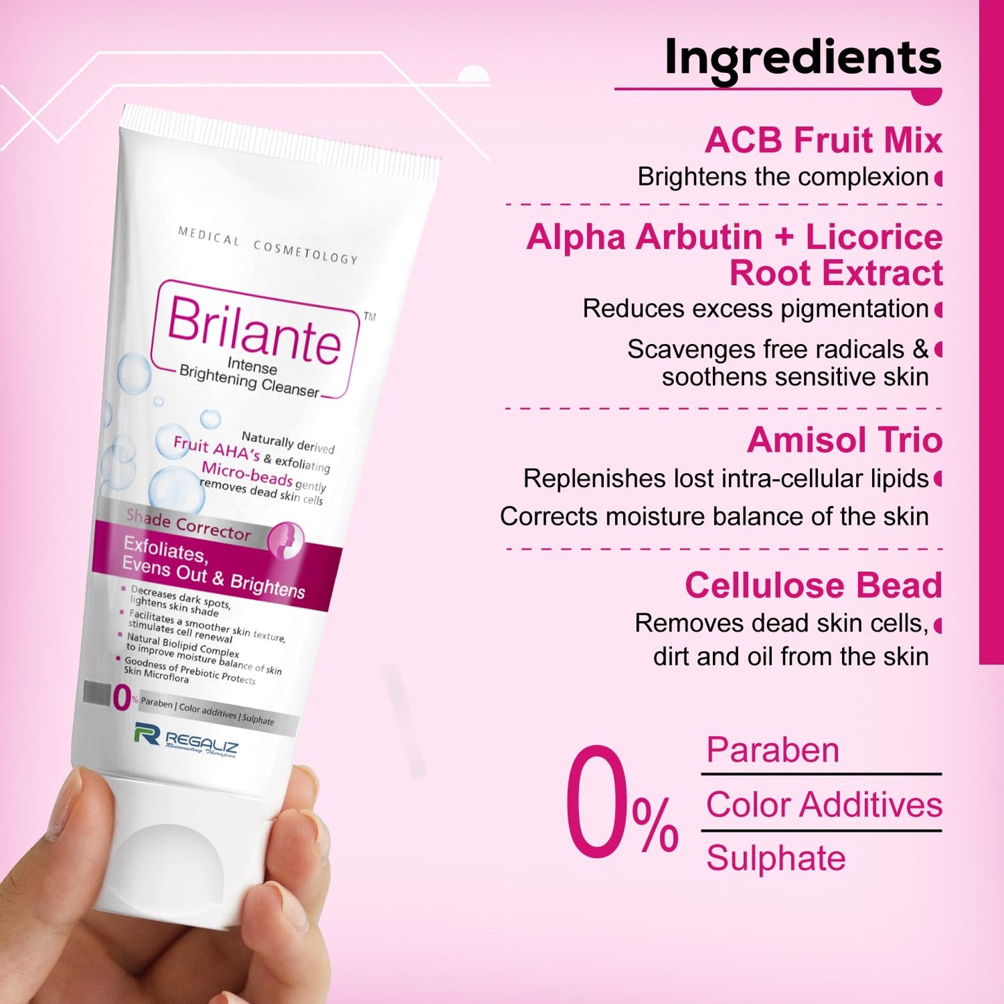 Regaliz Brilante Intense Brightening Cleanser - 75 gms
