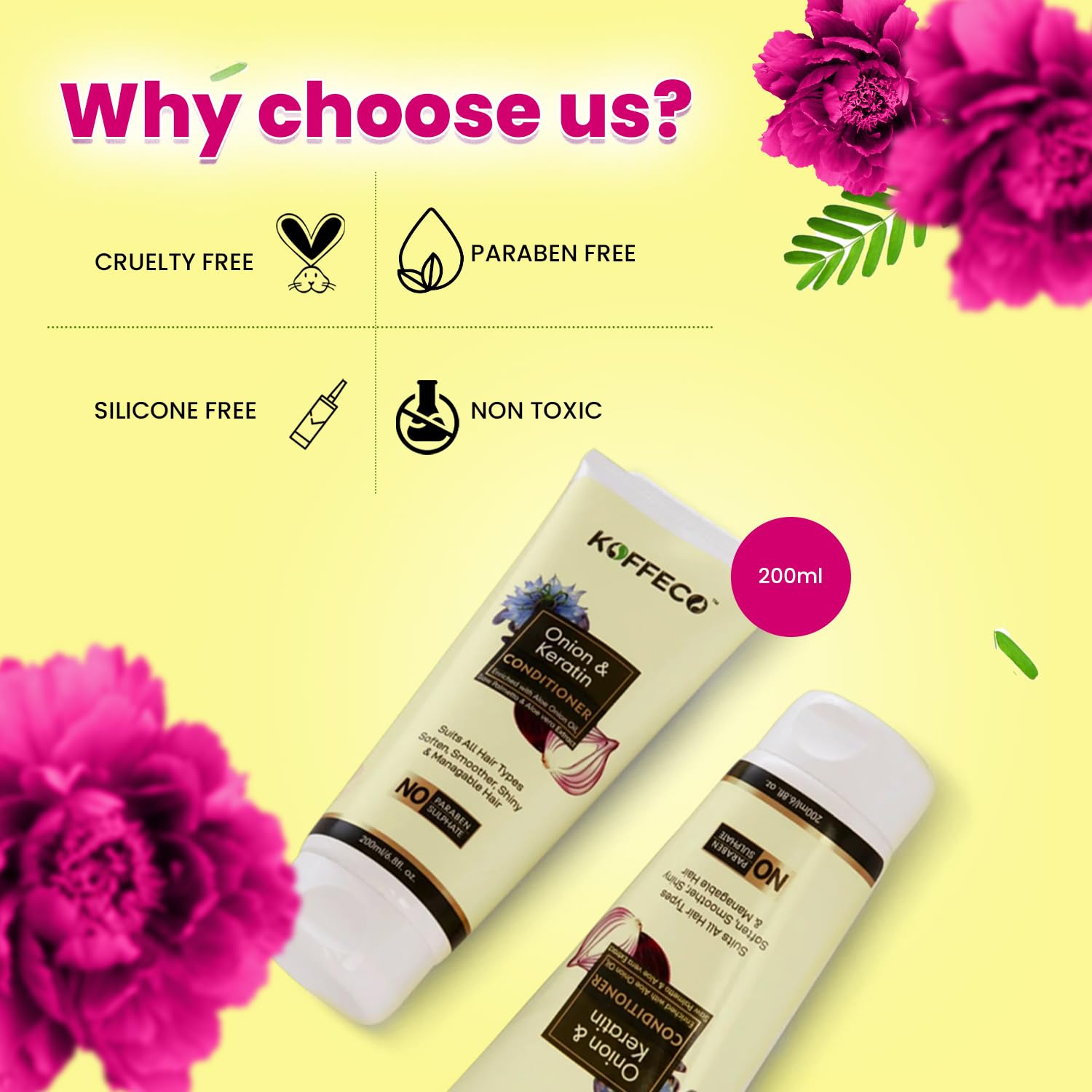 Koffeco Onion and Keratin Conditioner - 200 ml