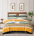 The Home Style Cotton Feel Glace Cotton Elastic Fitted Printed King Size Double Bed Bedsheet With 2 Pillow Cover 300 Threadcount ButterScotch