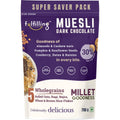 Fulfilling Chocolate Muesli- Tasty & Healthy Breakfast Cereal 700g, Dry fruit & Nuts, Omega 3 rich Pumpkin & Sunflower Seeds + Cranberry | Rolled Oats + Millet Flakes | Vegan