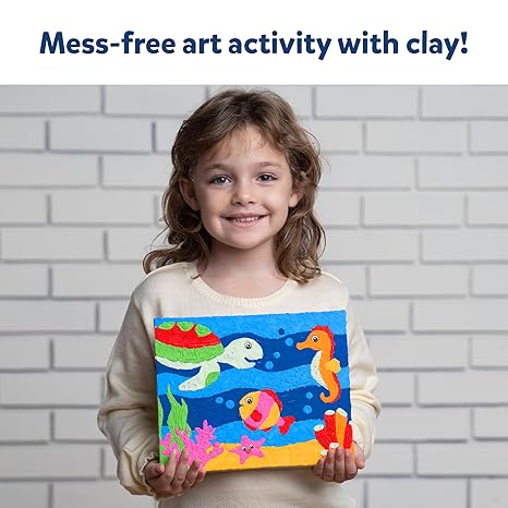 Skillmatics Art & Craft Kit Colour with Clay No Mess Art Create a Clay Canvas of Under The Ocean