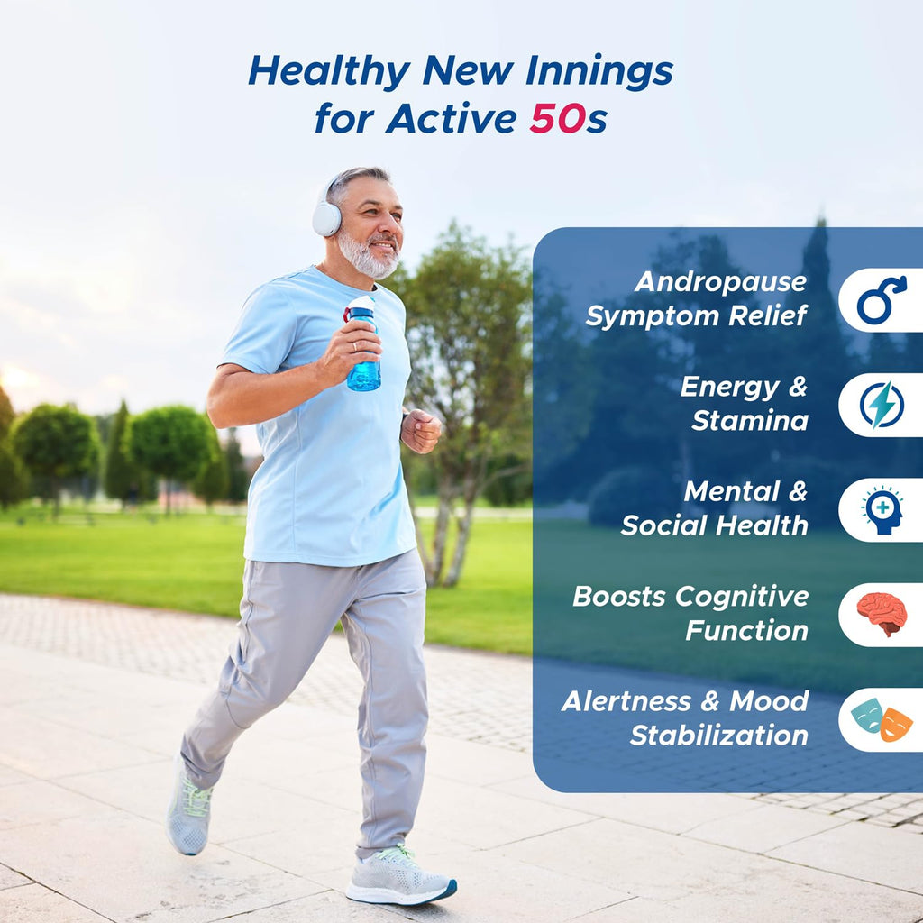 Wellman 50+ Multivitamin Tablets for Men Aged 50+ | Ginseng, Citrus & Amino Acids | Support Health & Vitality | Boost Cognitive & Immune Function | Reduce Tiredness & Fatigue | 30 Veg Tablets