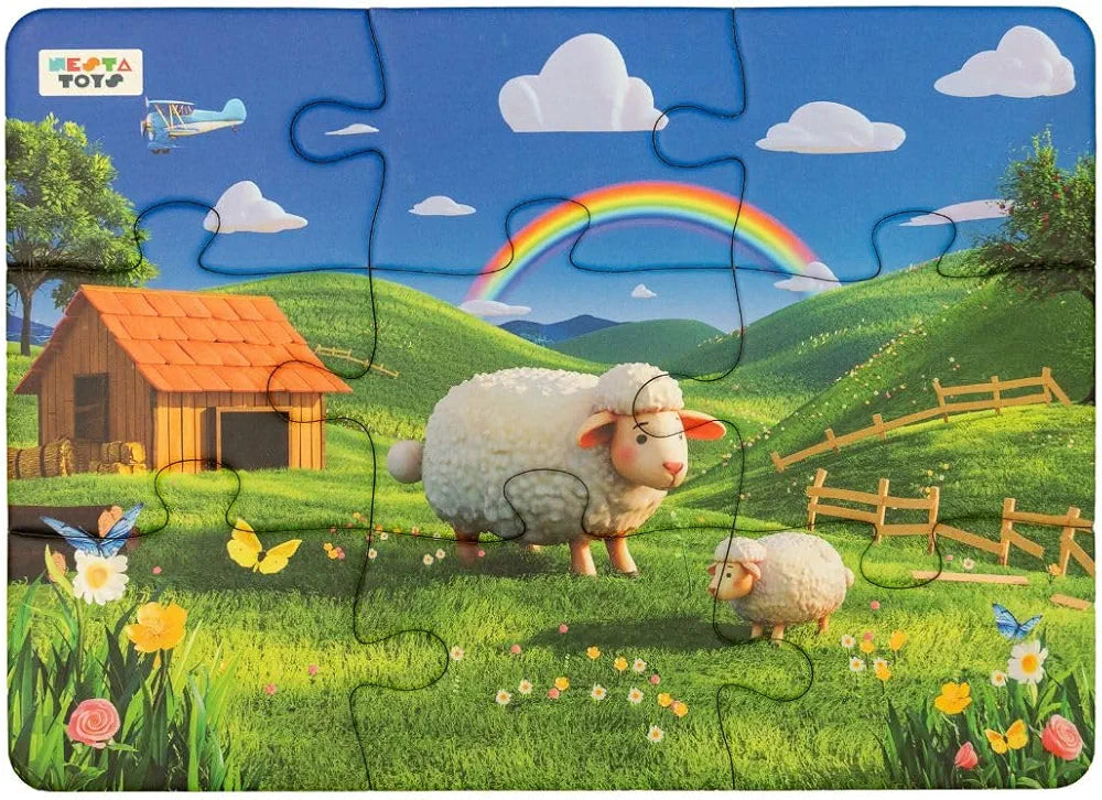 Nesta Toys Floor Puzzle & Game 4 in 1 Jigsaw Puzzle | Farm Animals  | Educational Toy, Gifts for Boys & Girls Ages 2, 3, 4, 5, 6 Years | Farm Animal Toys for Kids