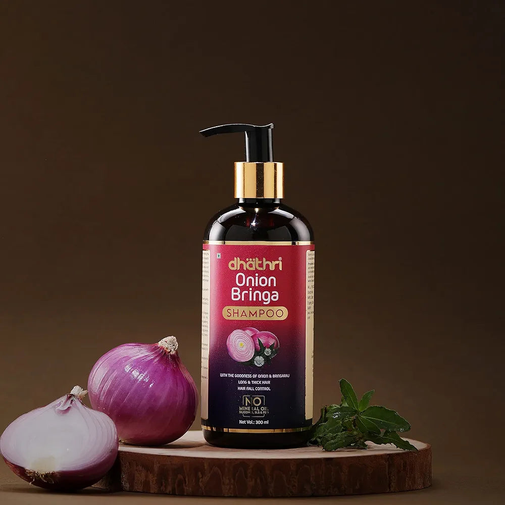 Dhathri Onion Bringa Hair Shampoo Promotes Hair Growth & Controls Hair Fall - 300 ml