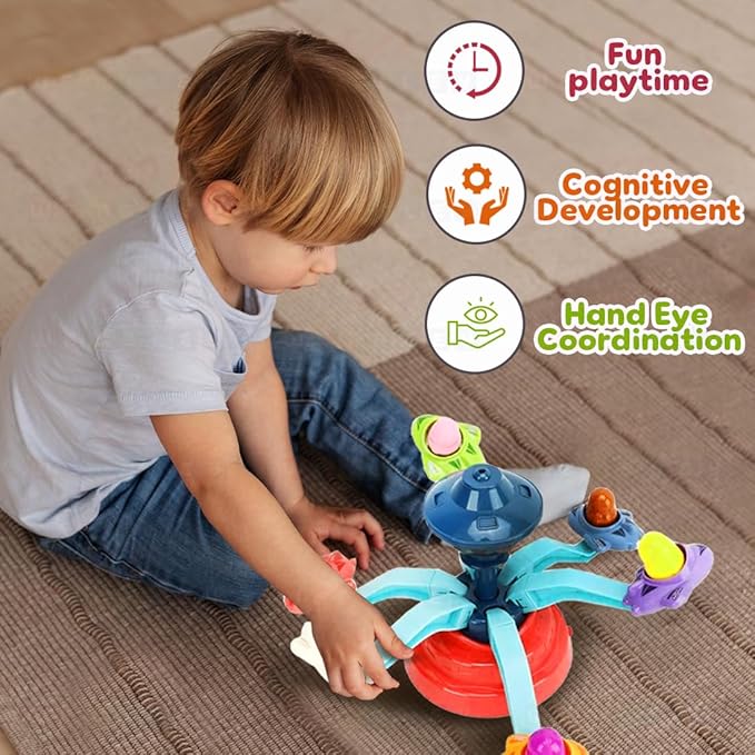 Wembley DIY Rotating Musical Toys for Kids with Led Lights Multicolor