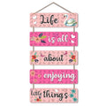 Artvibes Welcome Home Quote Decorative Wall Wooden | Hanging Decor Items for Livingroom