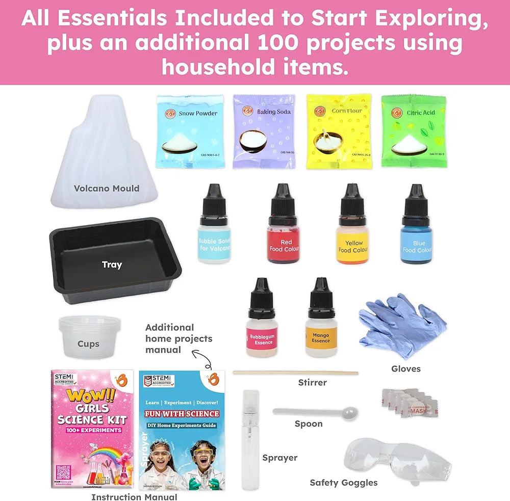 Butterfly EduFields 100+ Science Kit | Gift for Girls Age 6-7 | Birthday Gift for 5 6 7 8 Year Old Girl Girls Science Experiment Kit