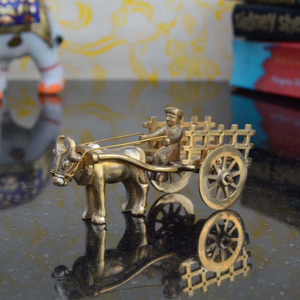 Ecraftindia Metal Cow Cart