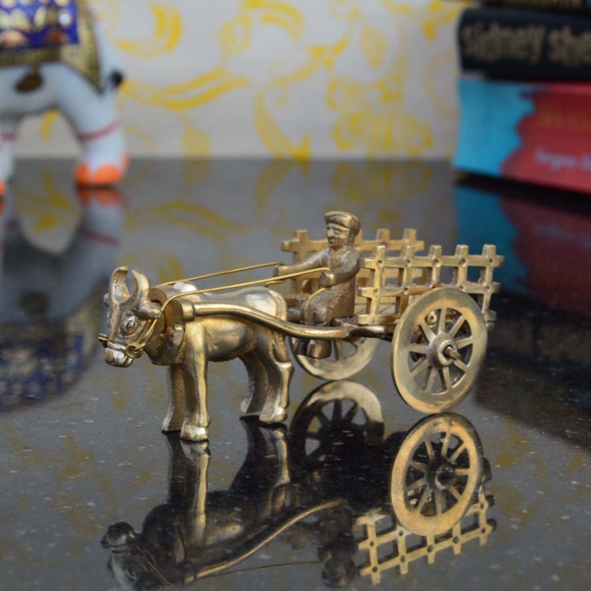 Ecraftindia Metal Cow Cart