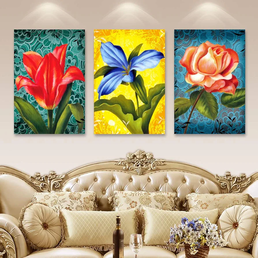 Rangoli MDF 3 Pcs Wall Poster 12x18 Inch Decorative Wall Art P-4 Design-15
