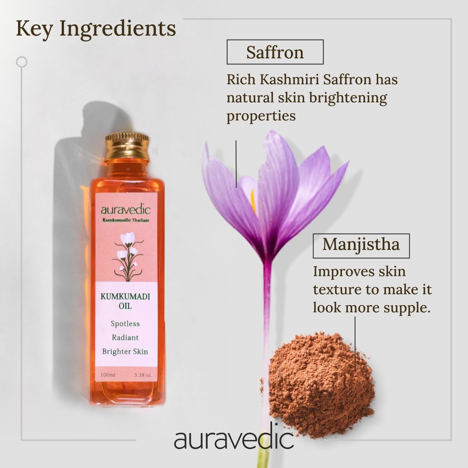 Auravedic Kumkumadi Oil for Face - 100 ml