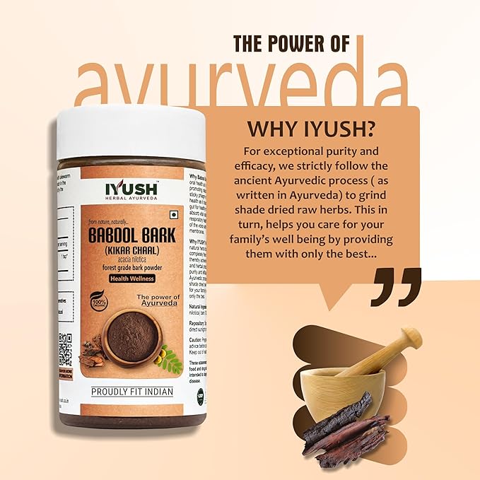 Iyush Herbal Ayurvedic Babool Powder Kikar Chhal Powder