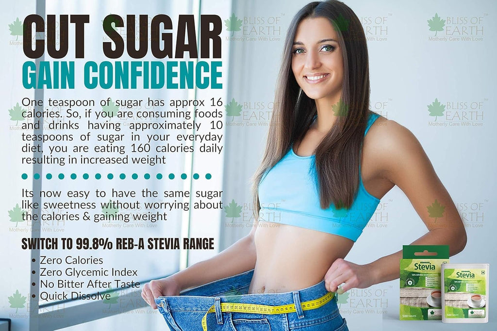 Bliss of Earth Stevia 500 Tablets Sugar free Pellets Zero Calorie Sweetener Diabetic and Keto Friendly Zero Calorie Keto Sweetener, Organic Quick Dissolve 99.8% REB-A Purity