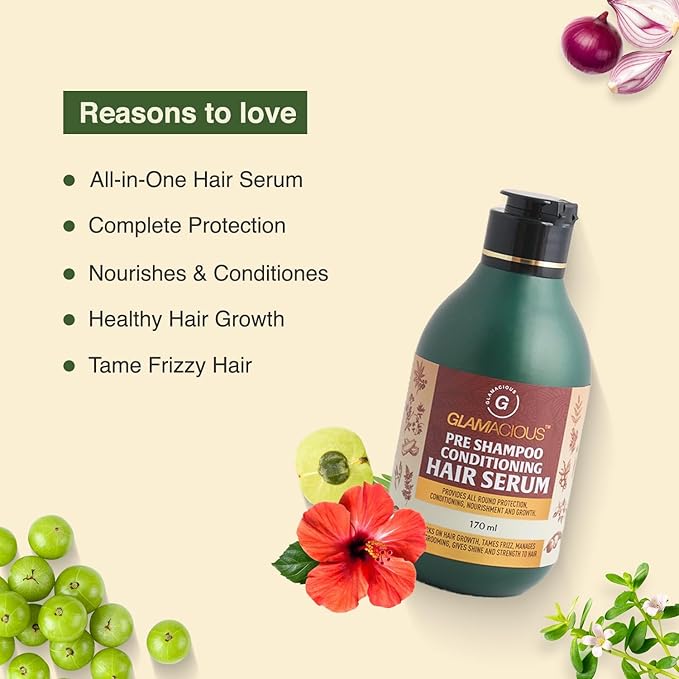 Glamacious Pre Shampoo Conditioning Hair Serum - 170 Ml