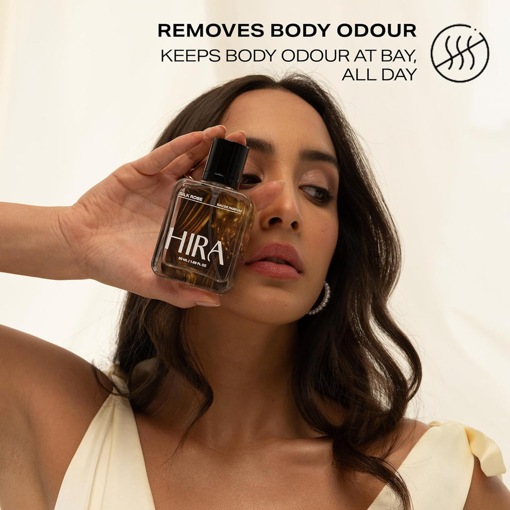 HIRA Silk Robe Perfume for Women 50 ml |arm & Sensual Evening Fragrance |Long Lasting Eau de Parfum Premium Luxury Fragrance | Gifts for Girlfriend, Mother's Day & Date Night Perfume