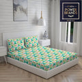 Layers Duracount Bedsheet Set for All Seasons Lightweight Moisture Absorbent Machine Washable 225 CVC Queen Size Green/Pink