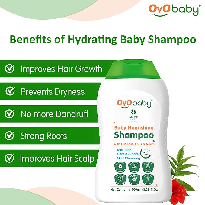 Oyo Baby Baby Nourishing No More Tears Baby Shampoo for Newborn Babies - 100 ml Each (pack of 2)