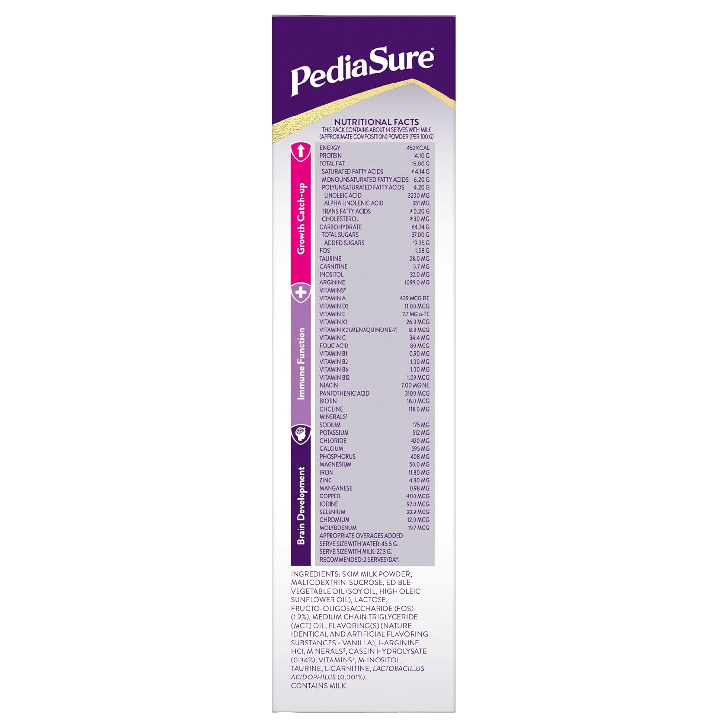 Pediasure Nutritional Drink Powder, Vanilla, Scientifically Designed Nutrition for Supporting Kids Growth 375 gm