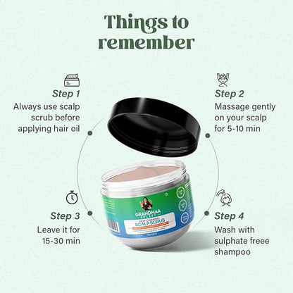 Nidhiâ€™s Grandmaa Secret Scalp Scrub for Dandruff | Reduces Buildup, Dead Skin & Itchiness - 200 Gms