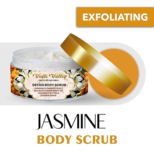 Vedic Valley Vegan Detan Jasmine Scrub with Organic Actives - 250 gms