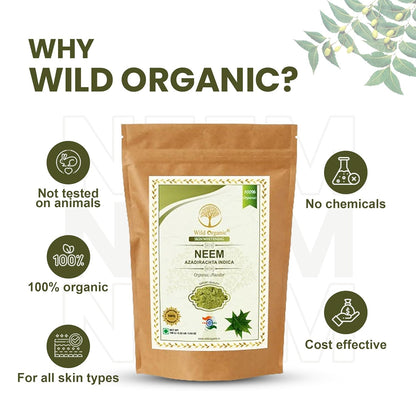 Wild Organic 100% Pure & Natural Neem Powder - 100 gms