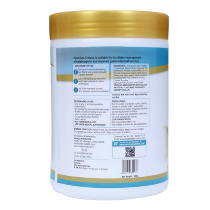 Pentasure Critipep Peptide Diet - Creamy Vanilla Flavour - 400 gms