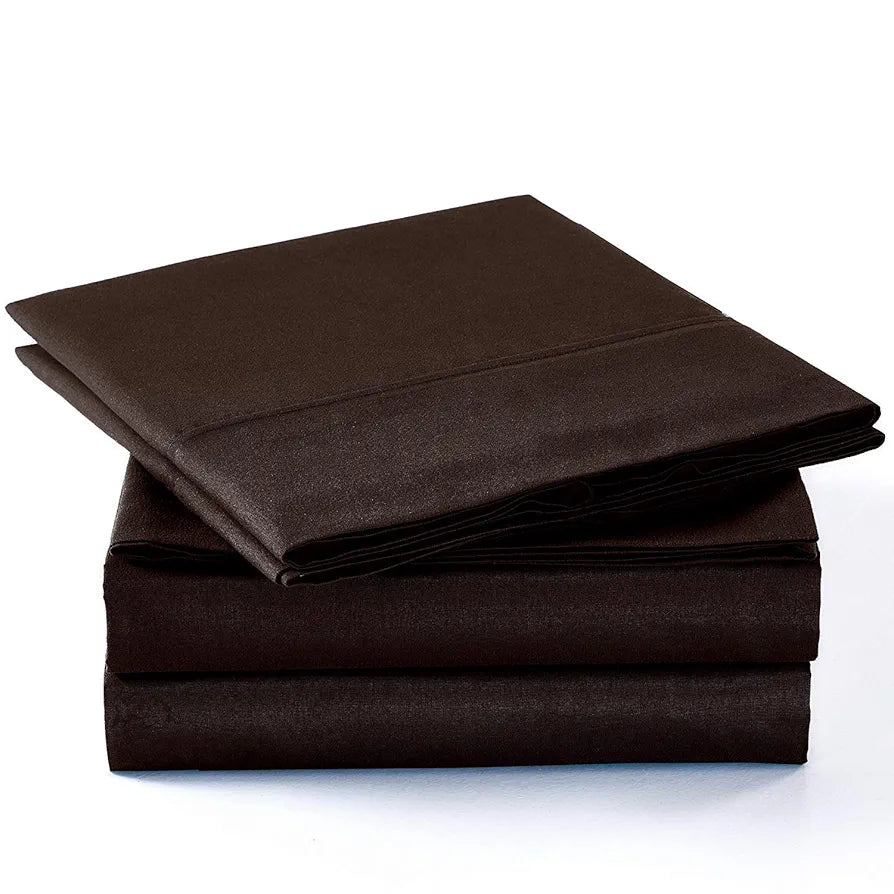 Trance Home Linen Zippered 100% Cotton 400 TC Plain King Size Duvet Cover Quilt Cover Blanket Cover Razai Comforter Cover with 2 Pillow Covers Colour Chocolate Bown