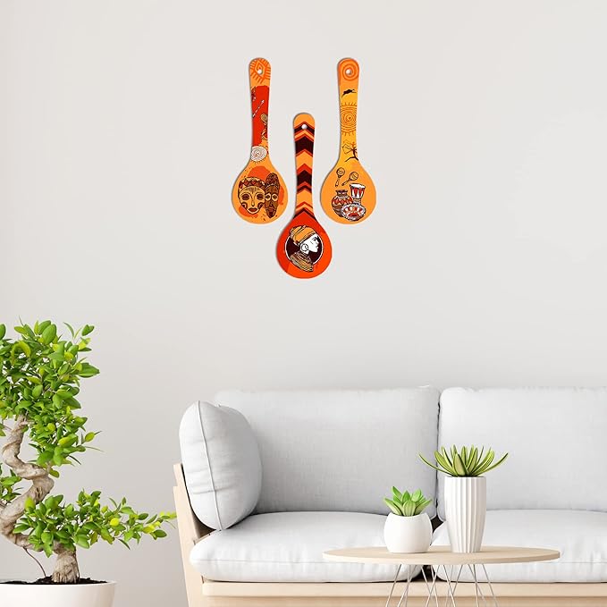 Artvibes Ancient Egyptian Art Wooden Wall Hanger for Home | Set of 3