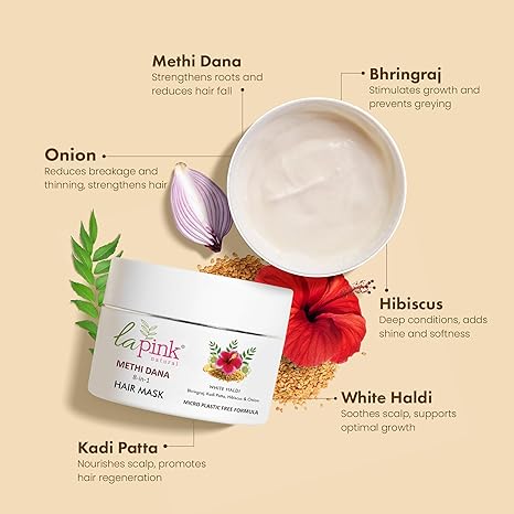 La Pink Methi Dana 8-in-1 Hair Mask - 200 gms