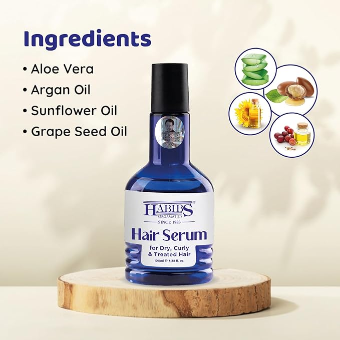 Habibs Orgamatics Hair Serum Dry Curly & Treated Hairs - 100 ml (Pack of 2)