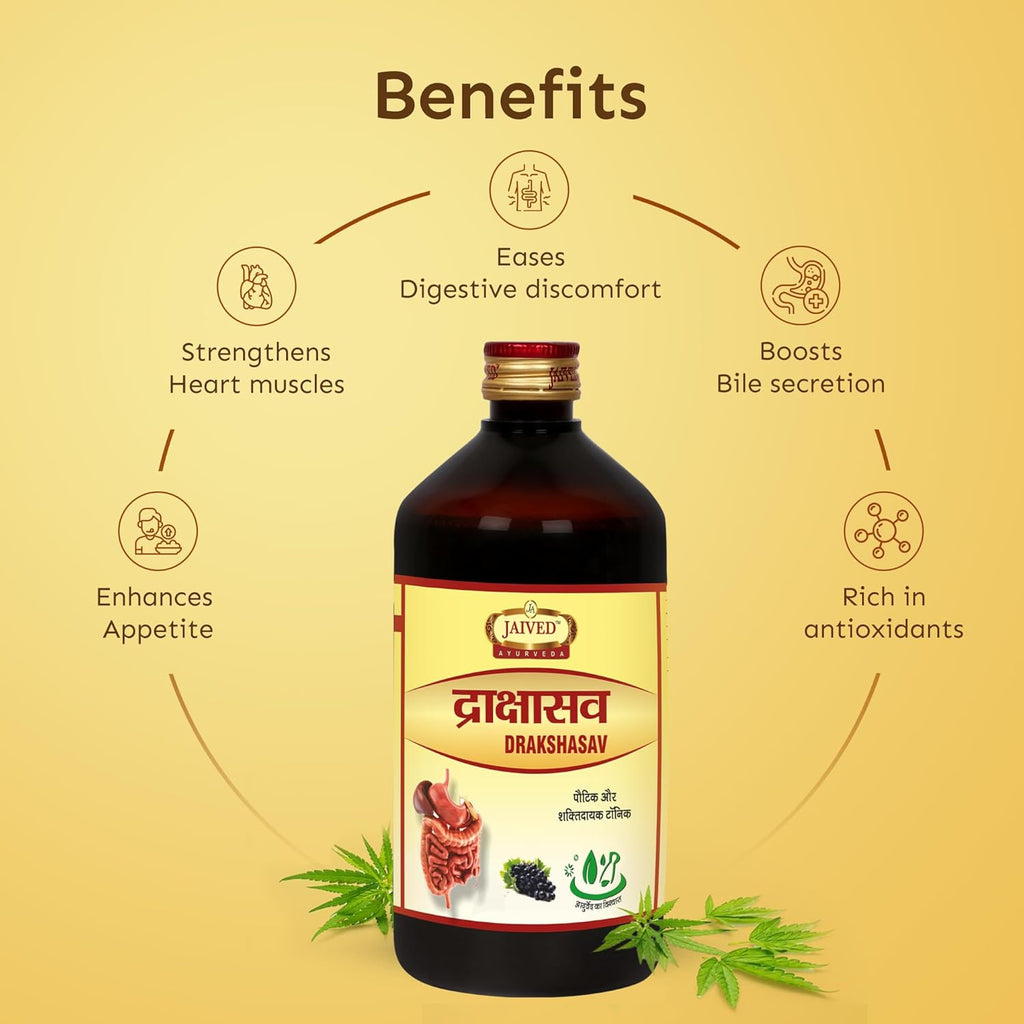 Jaived Ayurveda Drakshasav | Boost Energy, Improve Digestion | 450 Ml | Pack of 3