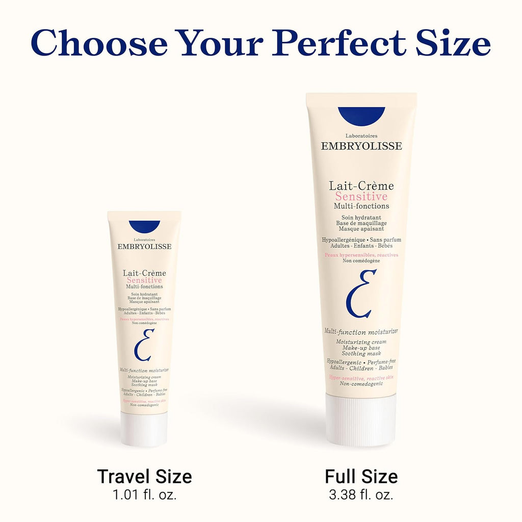 Embryolisse Lait Crème Sensitive Moisturizer. Hypoallergenic Face & Body Cream for All Skin Types With Aloe Vera & Shea Butter. Fragrance-Free & Suitable for Sensitive Skin, 100 ml