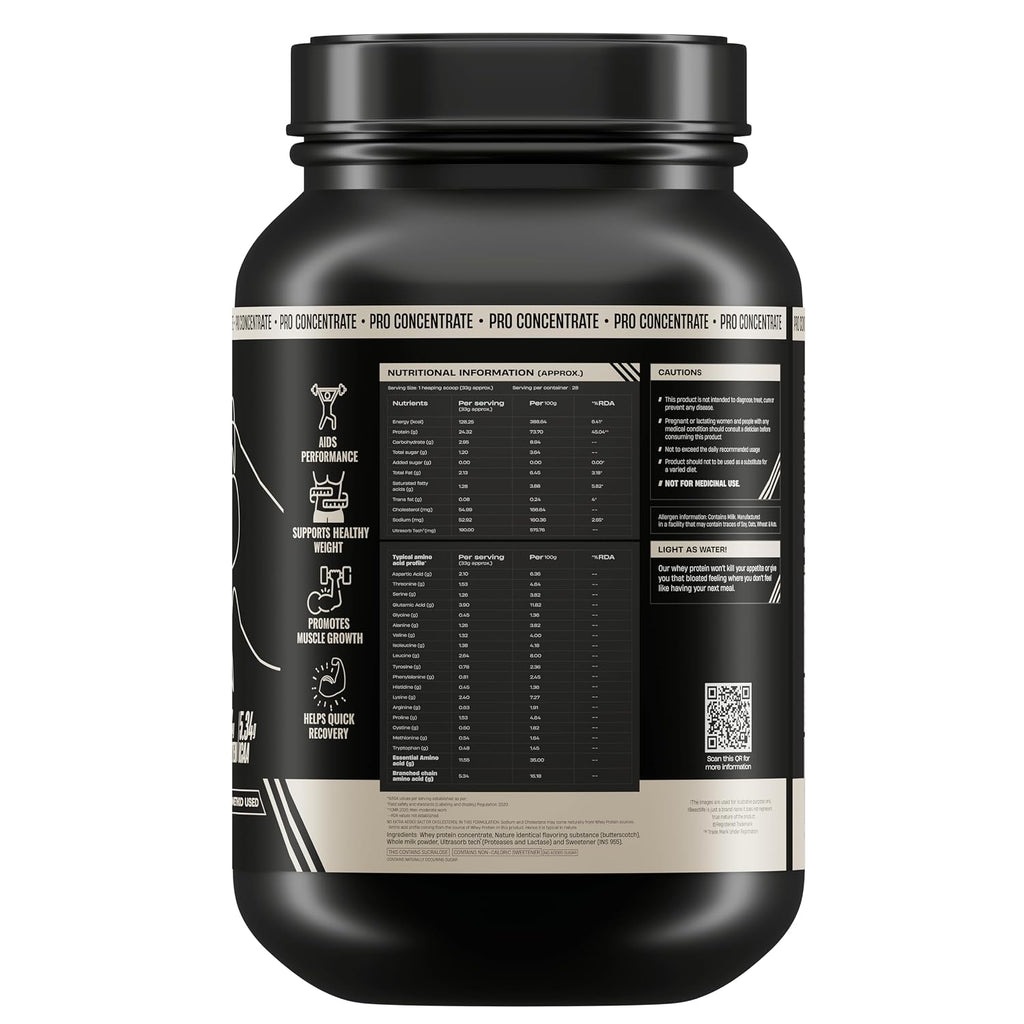 BeastLife Pro 100% Whey Protein Powder| 2 Lbs | Butterscotch Flavor | Muscle Growth & Recovery|Fast Absorbing, No Bloating |Ultrasorb Tech For Fast Digestion|NABL Lab Certified | 24g Protein, 5.3g BCAA