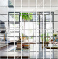 Bikri Kendra 60 Big Square Silver Mirror Stickers for Wall Acrylic Mirror Sticker 3D Acrylic