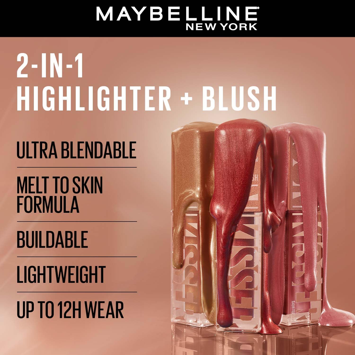 Maybelline New York Sunkisser Highlighter + Blush, 09 Midnight Shimmer | 4.7 g