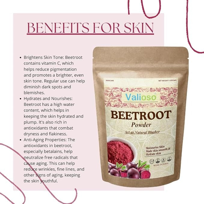 Valioso Beetroot Powder for Face Pack - 100 gms