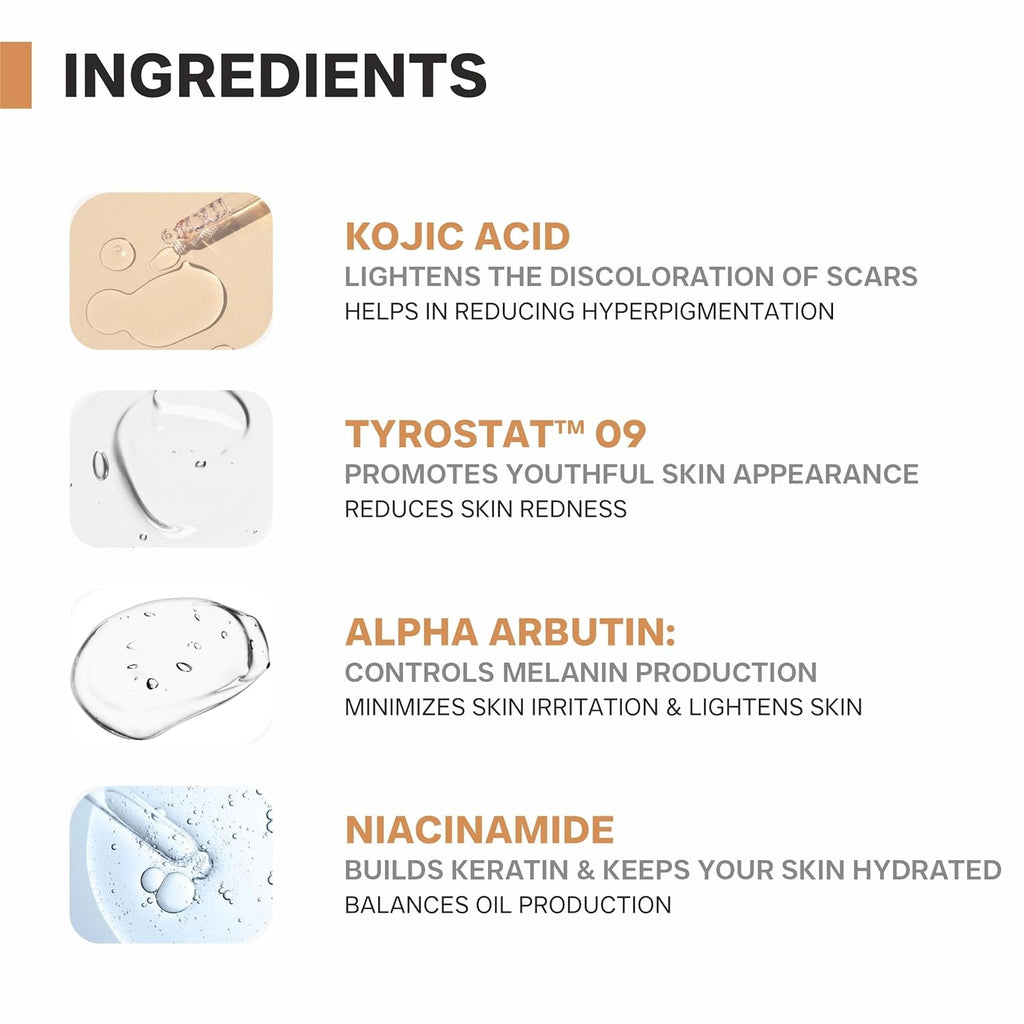 DERMATOUCH Kojic Acid 2% Cream | Non-Greasy | For Pigmentation, Blemishes and Dark Spots Reduction | 15g