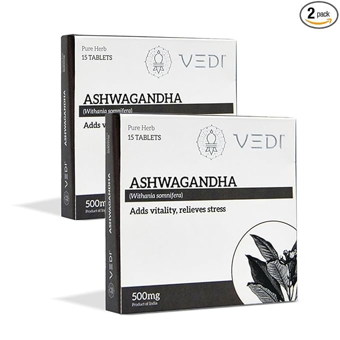 Vedi Ashwagandha Tablet - 500 mg - 15 Tab (Pack of 2)