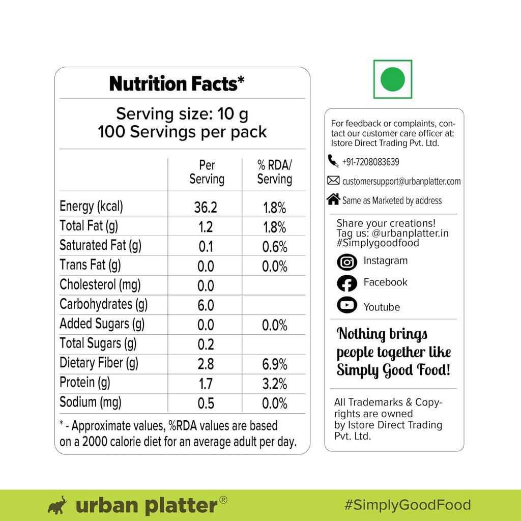 Urban Platter Sabja Seeds, (Basil Seeds for Weight Management, Digestion & Hydration, Rich in Fiber & Omega-3, Falooda, Detox Drinks & Smoothies)