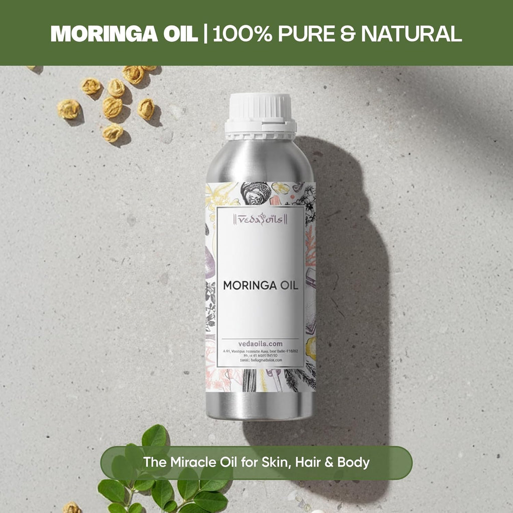VedaOils Moringa Oil For Hair Growth, Face & Skin Nourishment - 100 ml