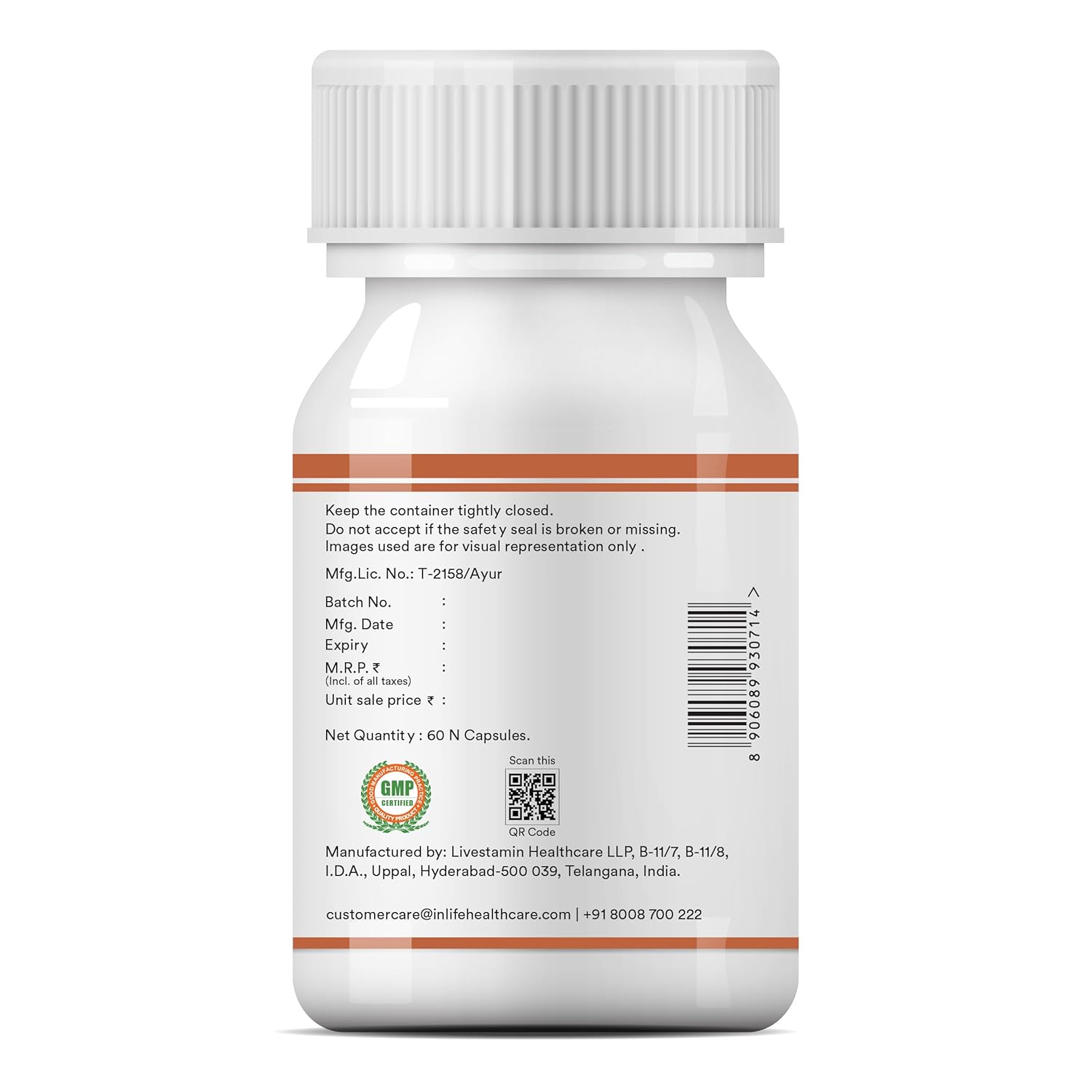 INLIFE Arjuna Capsules 500mg | Herbal Extract | Ayurvedic Supplement - 60 Vegetarian Capsules