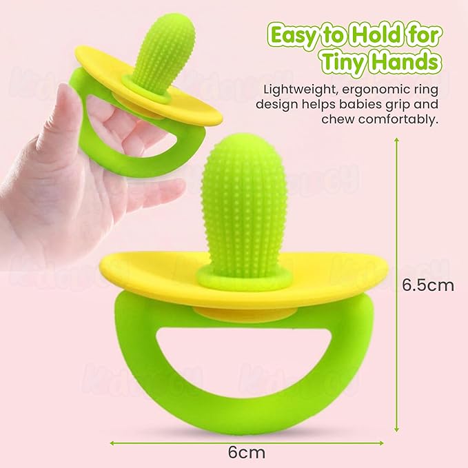 Kidology Teether for Babies 6+ Months Silicone Baby Teething Toy Green